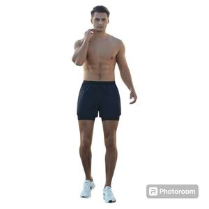 Aha Selected Men’s Pace Breaker Shorts 2-N-1 lined black size Large